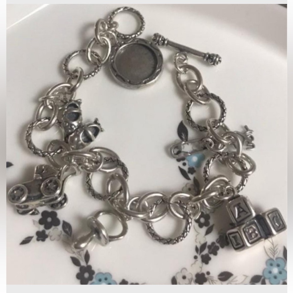 Vintage sterling silver baby charms silver locket charms Silver Charm Bracelet